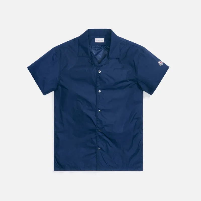 Moncler Camica Button-Up Logo Shirt - Navy sold by Kith