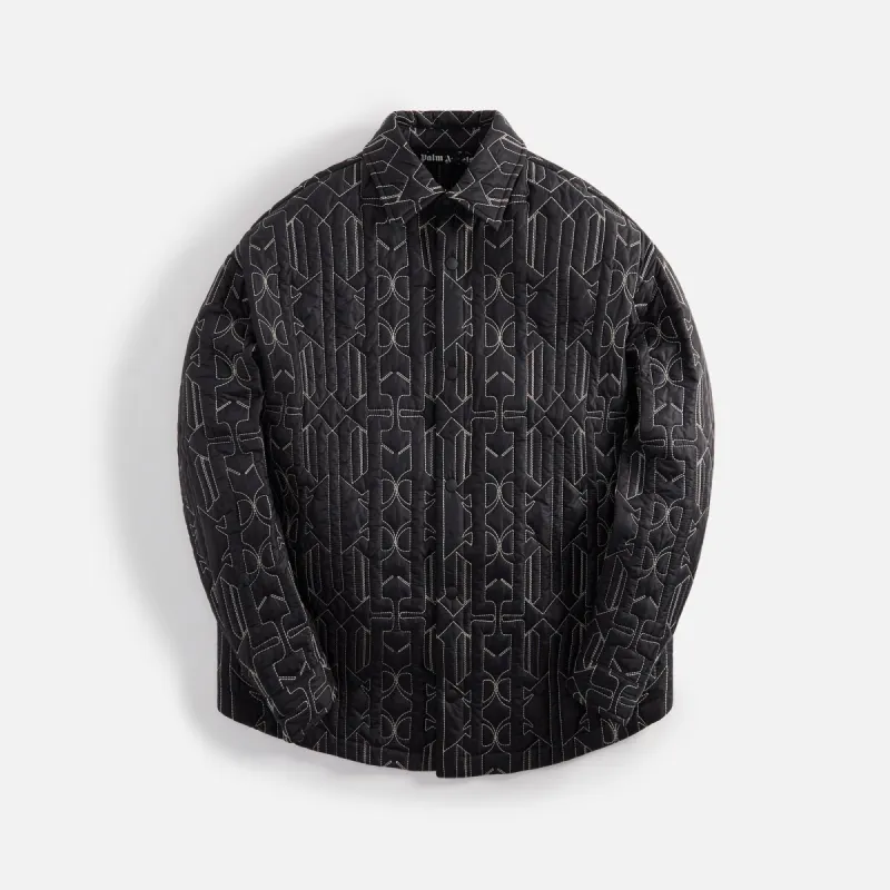 Palm Angels All Monogram Quilted Overshirt - Anthracite sold by Kith
