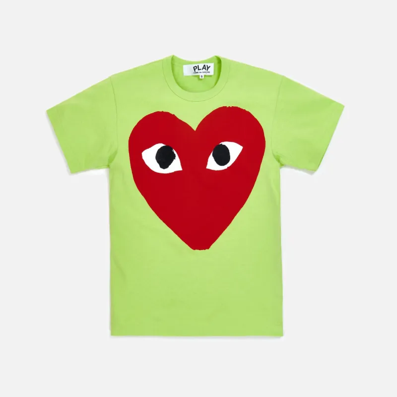 Comme Des Garçons Play Tee - Green / Red Heart sold by Kith