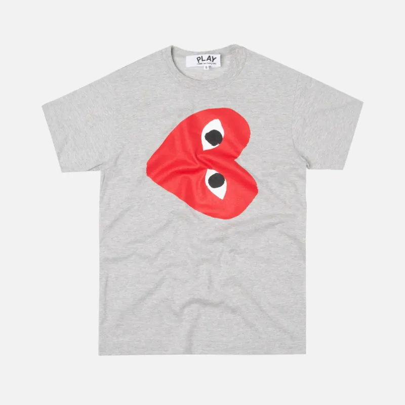 Comme des Garçons Play Tee w/ Red Heart - Grey sold by Kith