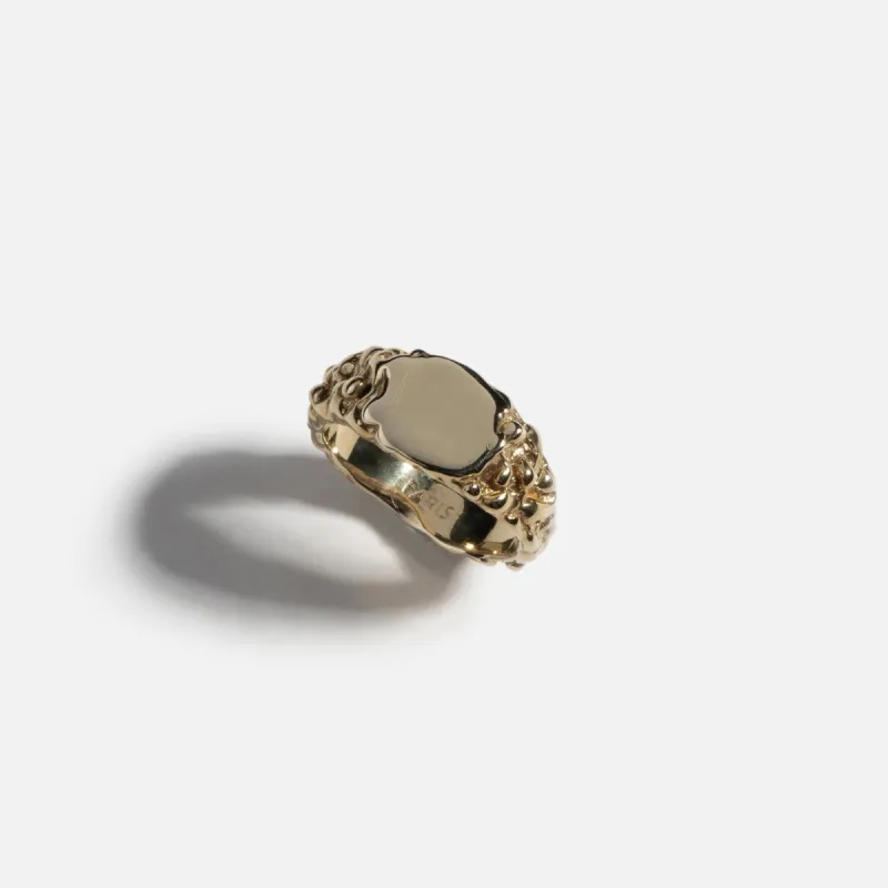 Faris Small ROCA Signet Ring - 14k Gold Plated Bronze sold by Kith