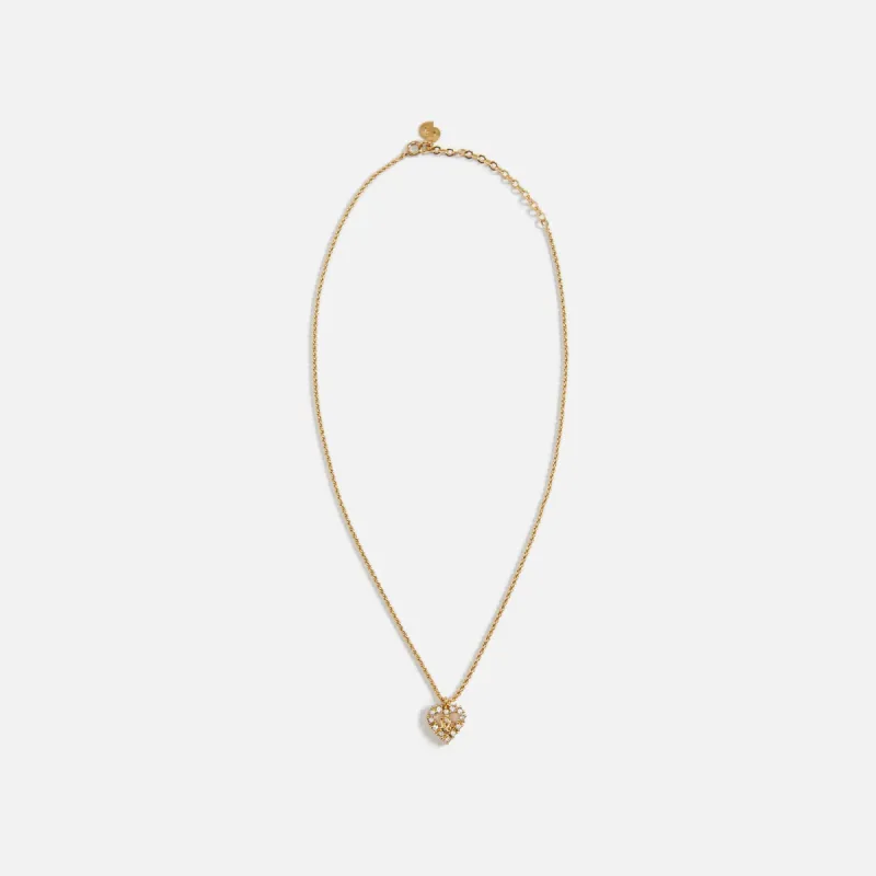 WGACA Dior Crystal Heart Neckace - Gold sold by Kith