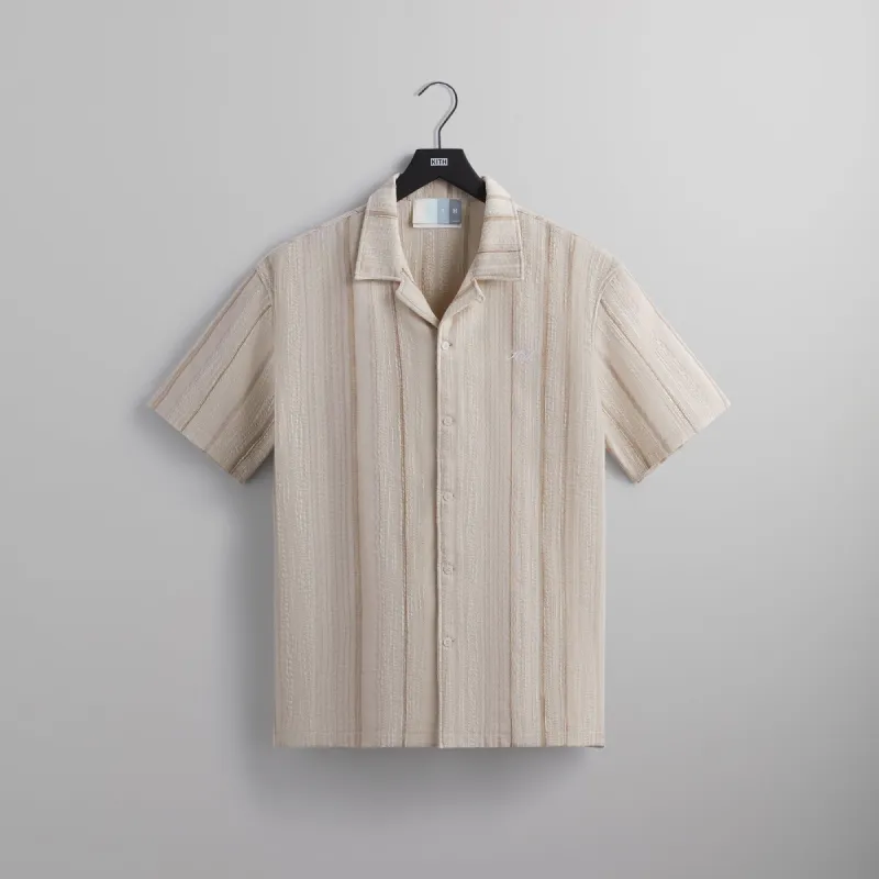 Kith Multi Stitch Thompson Camp Collar Shirt - Sandrift sold by Kith