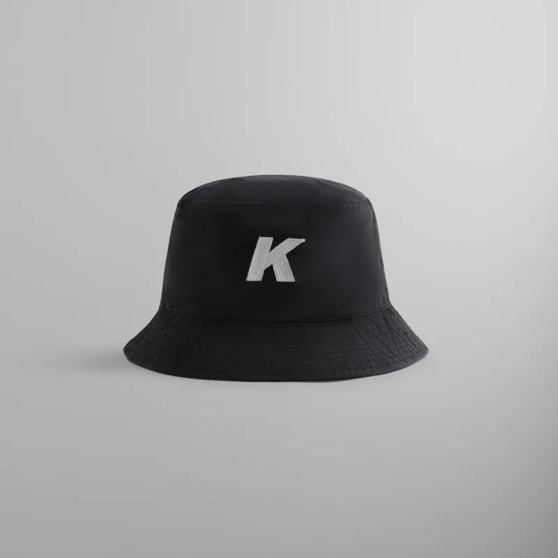 Kith Washed Cotton Nylon Bucket Hat - Black sold by Kith