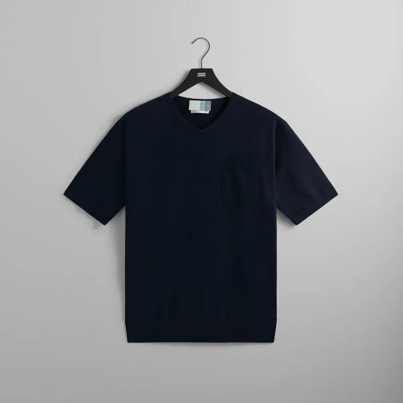 Kith Sylvan Knit V-Neck Tee - Nocturnal sold by Kith