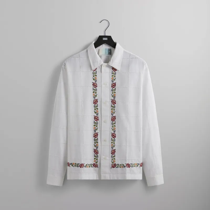 Kith Windowpane Eyelet Ainslie Buttondown - White sold by Kith