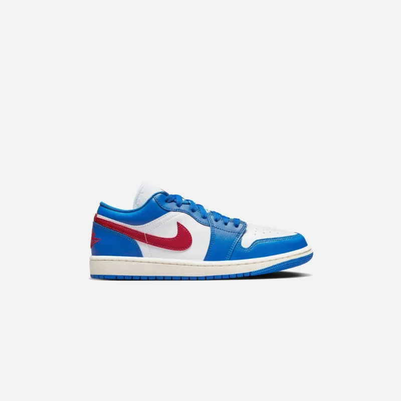 Nike WMNS Air Jordan 1 Low - Sport Blue / Gym Red / White / Sail sold by Kith