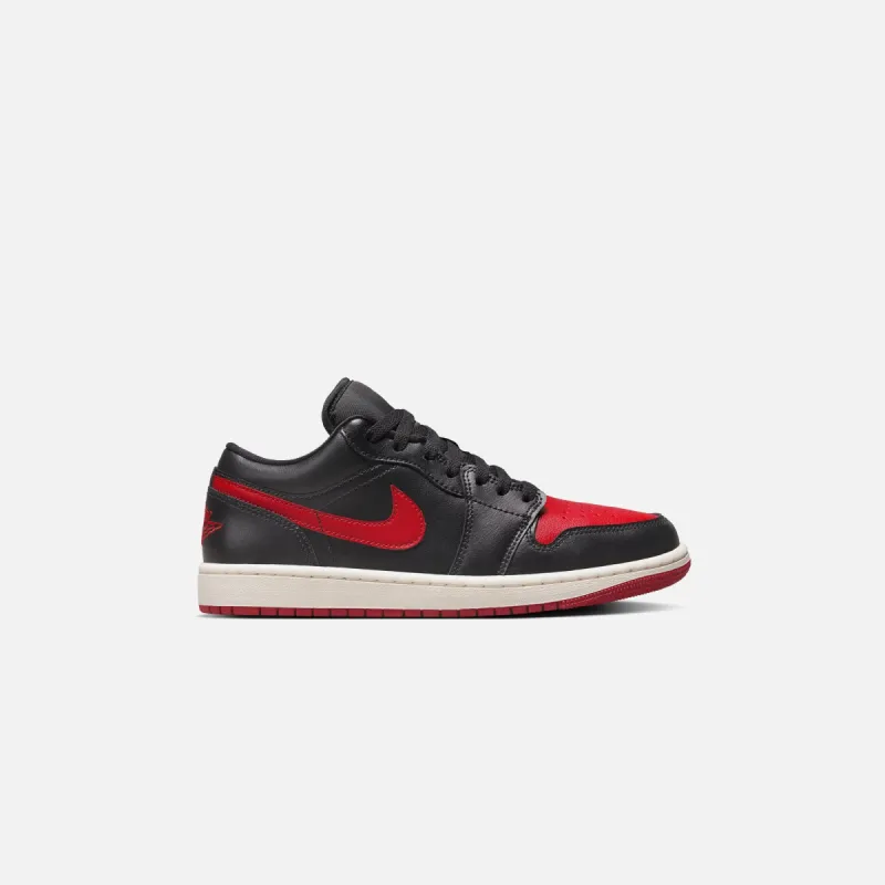 Nike WMNS Air Jordan 1 Low - Black / Gym Red / Sail sold by Kith