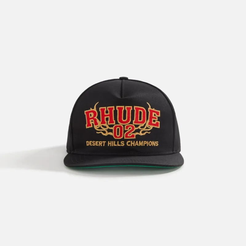 Rhude Desert Hill Champions Hat - Black sold by Kith