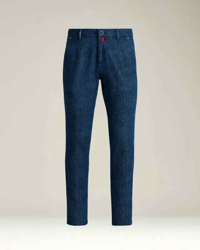 DENIM TROUSERS IN STRETCH COTTON sold by Kiton