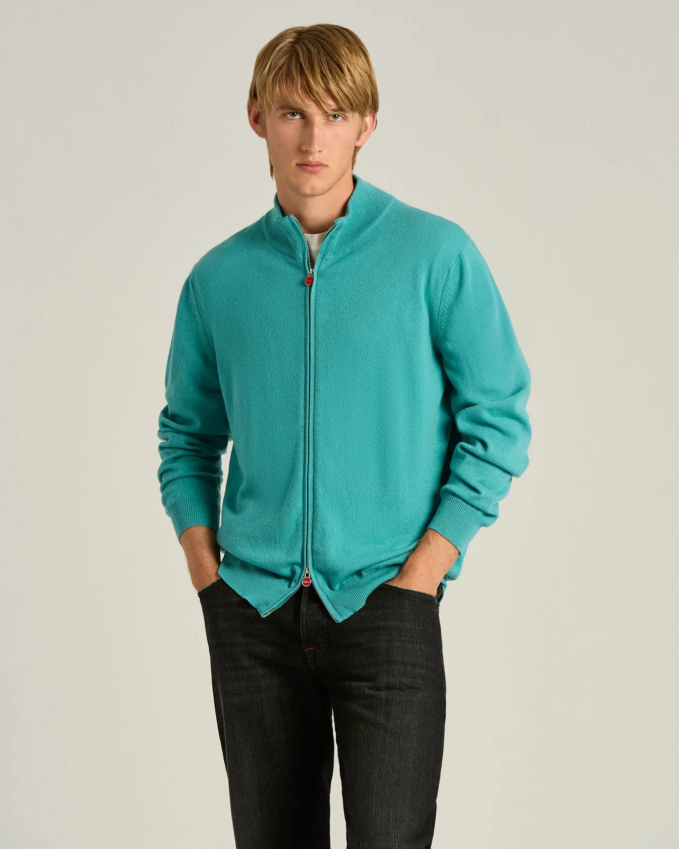 PURE CASHMERE SWEATER WITH ZIP sold by Kiton product image thumbnail 2