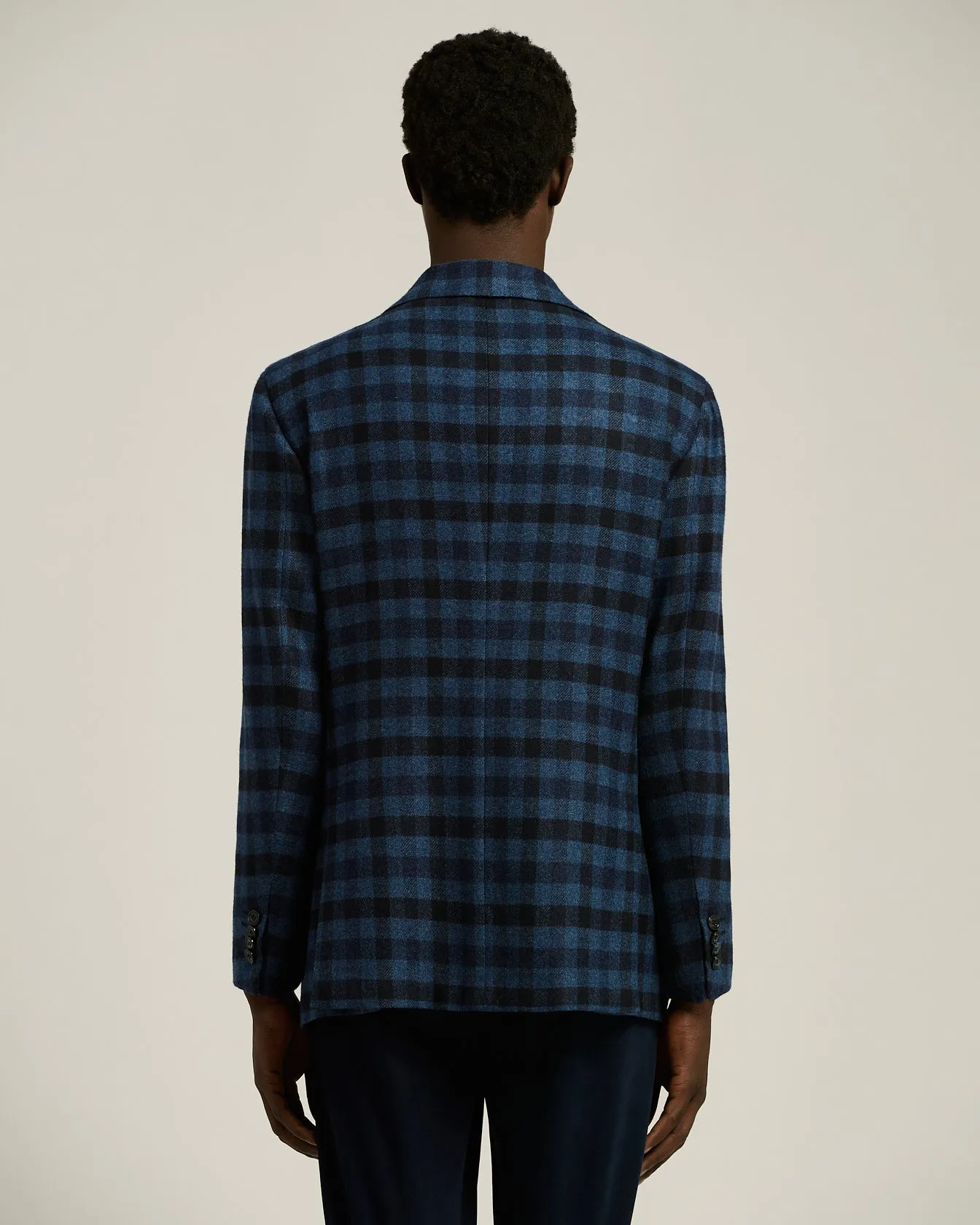 SINGLE-BREASTED CHECKED BLAZER IN CASHMERE, VICUÑA AND SILK sold by Kiton product image thumbnail 3