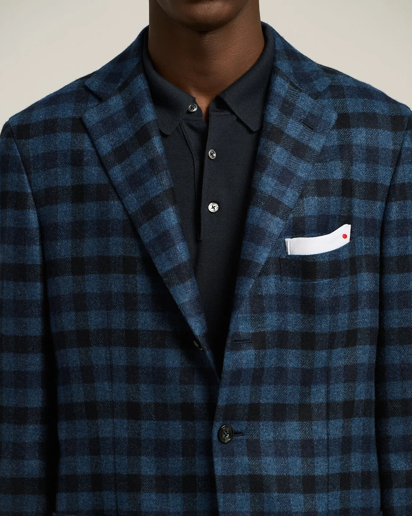 SINGLE-BREASTED CHECKED BLAZER IN CASHMERE, VICUÑA AND SILK sold by Kiton product image thumbnail 4