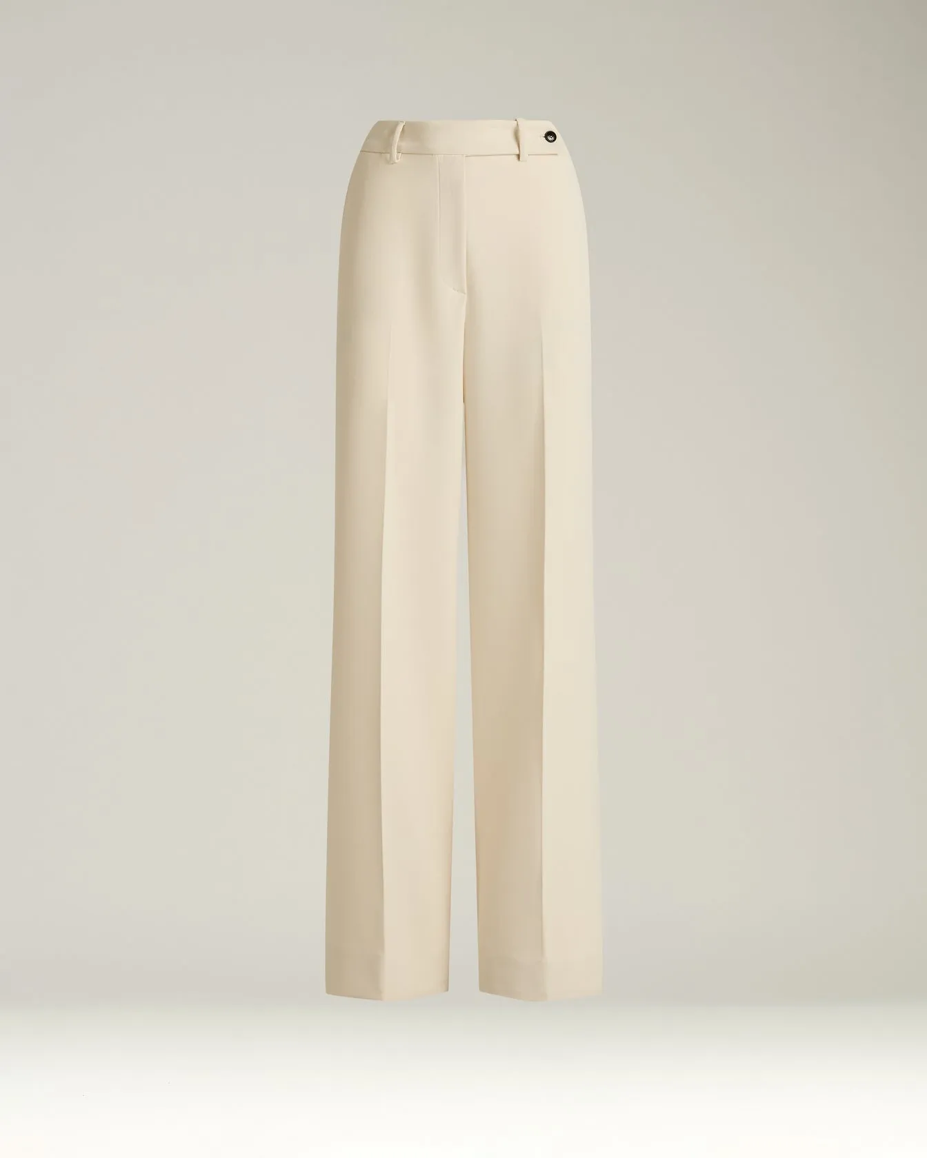 CREAM WHITE WIDE-LEG TROUSERS IN TECHNICAL FABRIC sold by Kiton