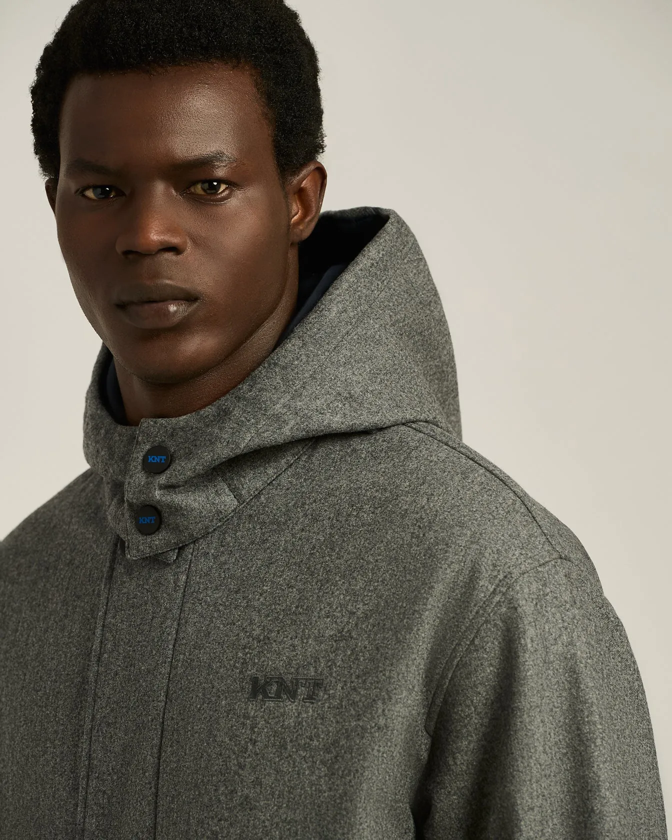 LONG OVERCOAT WITH HOOD IN PURE VIRGIN WOOL GREY sold by Kiton product image thumbnail 4