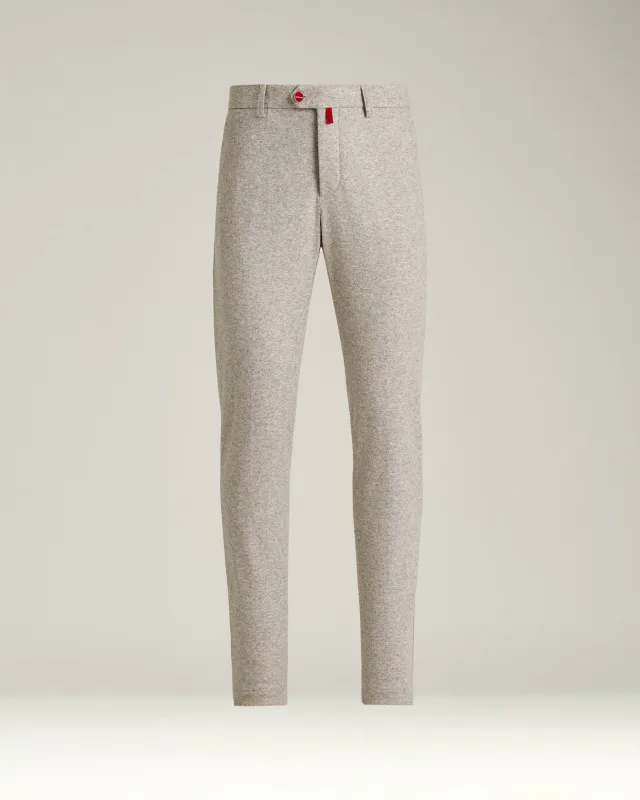 TROUSERS IN VIRGIN WOOL AND CASHMERE GREY MELANGE sold by Kiton