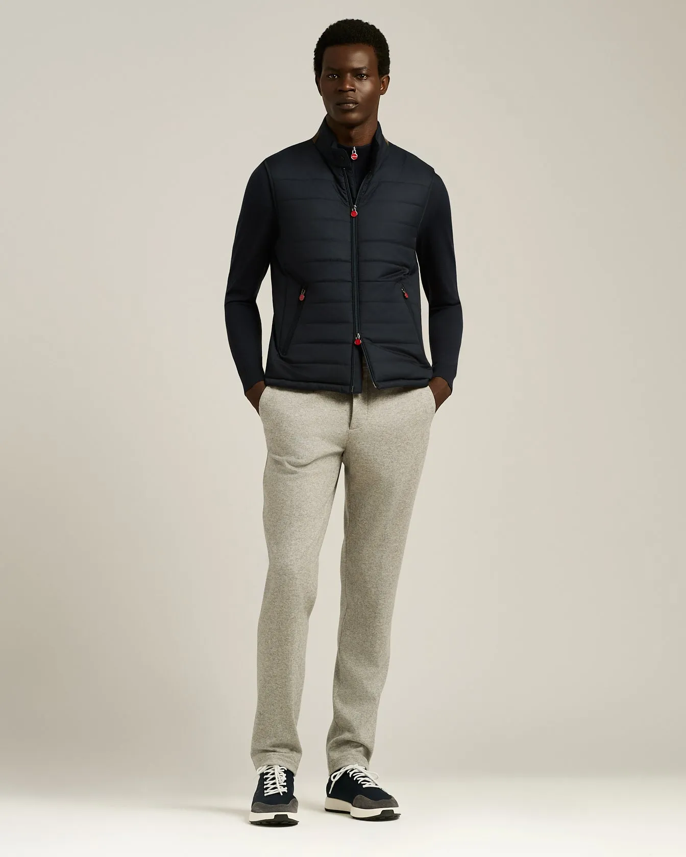 TROUSERS IN VIRGIN WOOL AND CASHMERE GREY MELANGE sold by Kiton product image thumbnail 5
