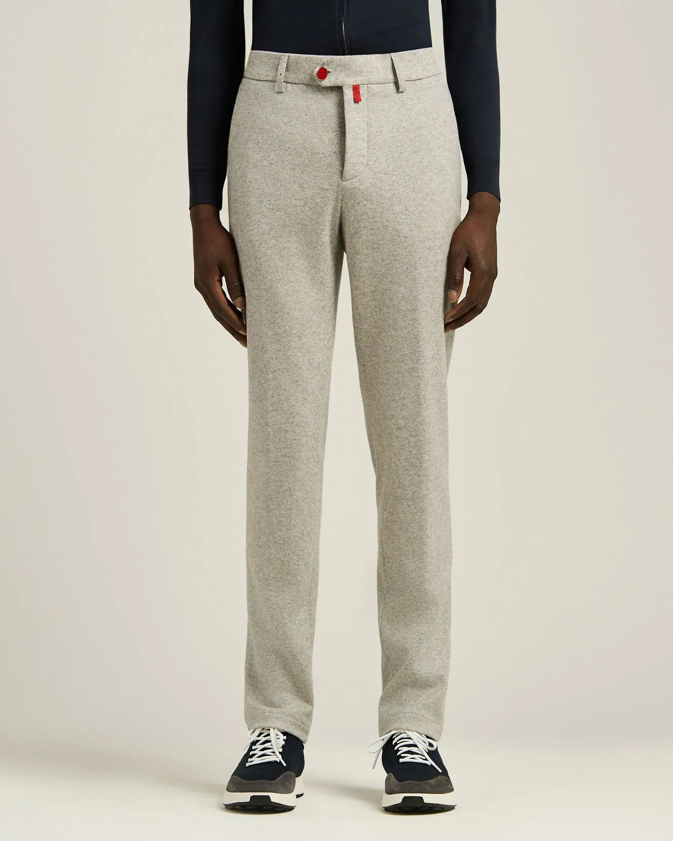TROUSERS IN VIRGIN WOOL AND CASHMERE GREY MELANGE sold by Kiton product image thumbnail 2