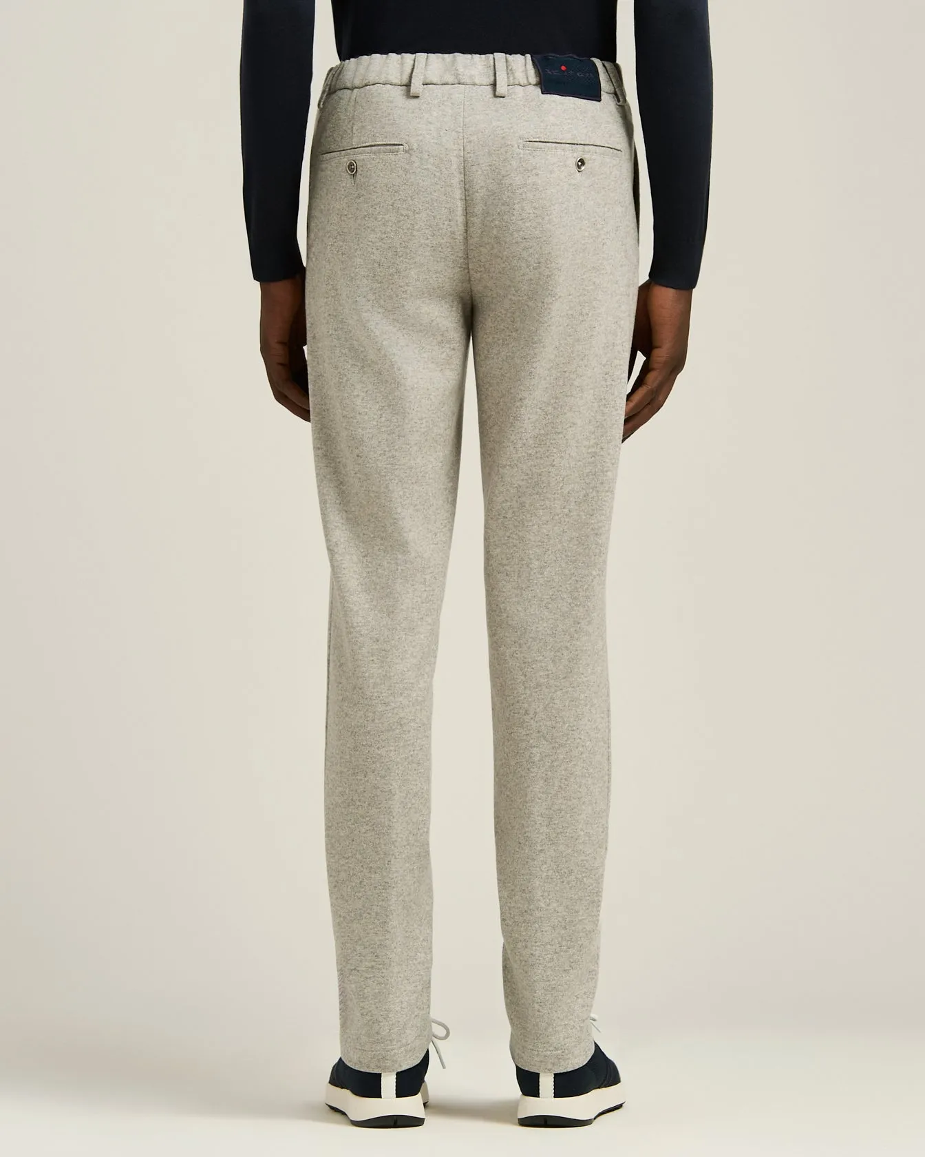 TROUSERS IN VIRGIN WOOL AND CASHMERE GREY MELANGE sold by Kiton product image thumbnail 3