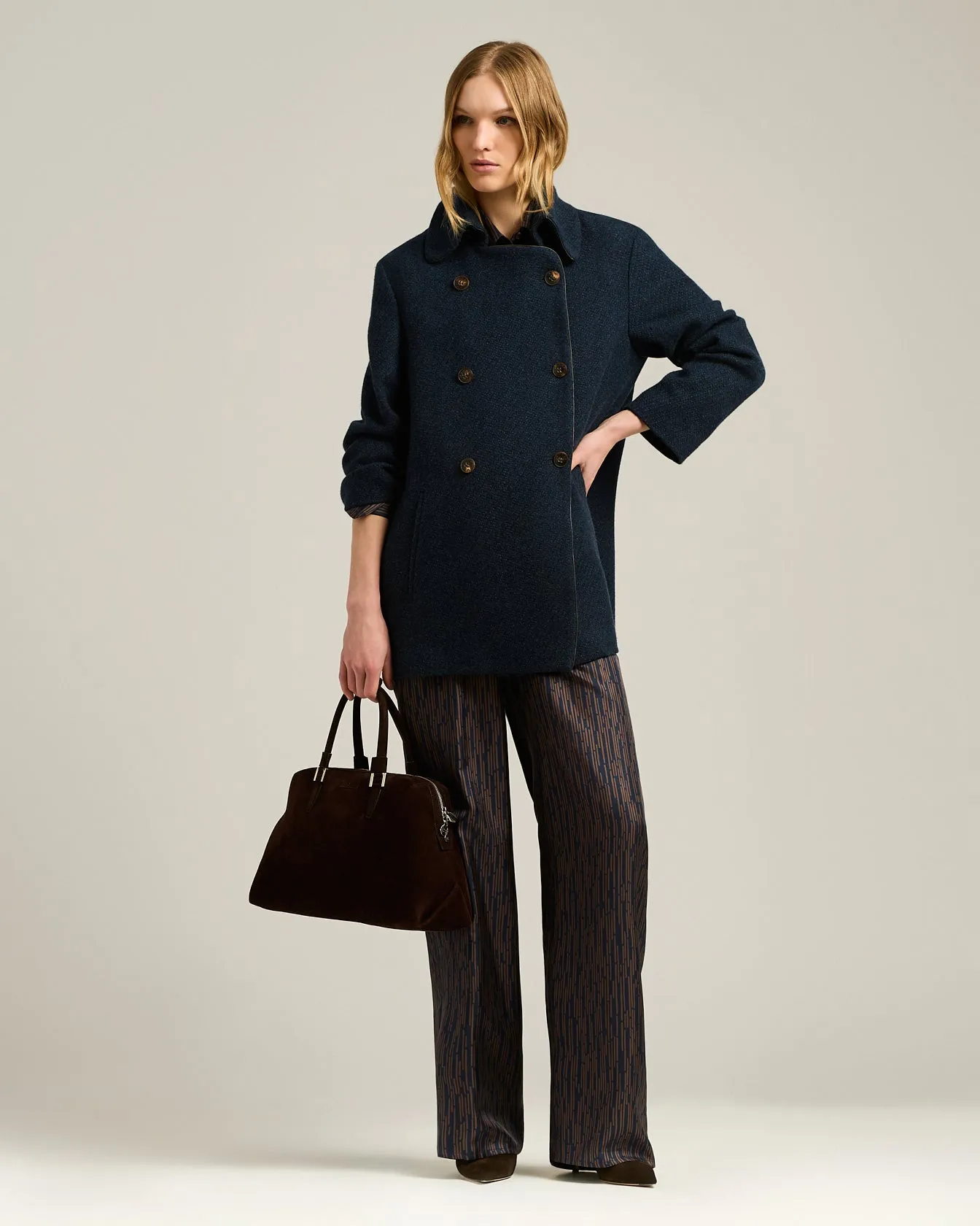 BLUE PURE CASHMERE DOUBLE-BREASTED PEACOAT sold by Kiton product image thumbnail 5