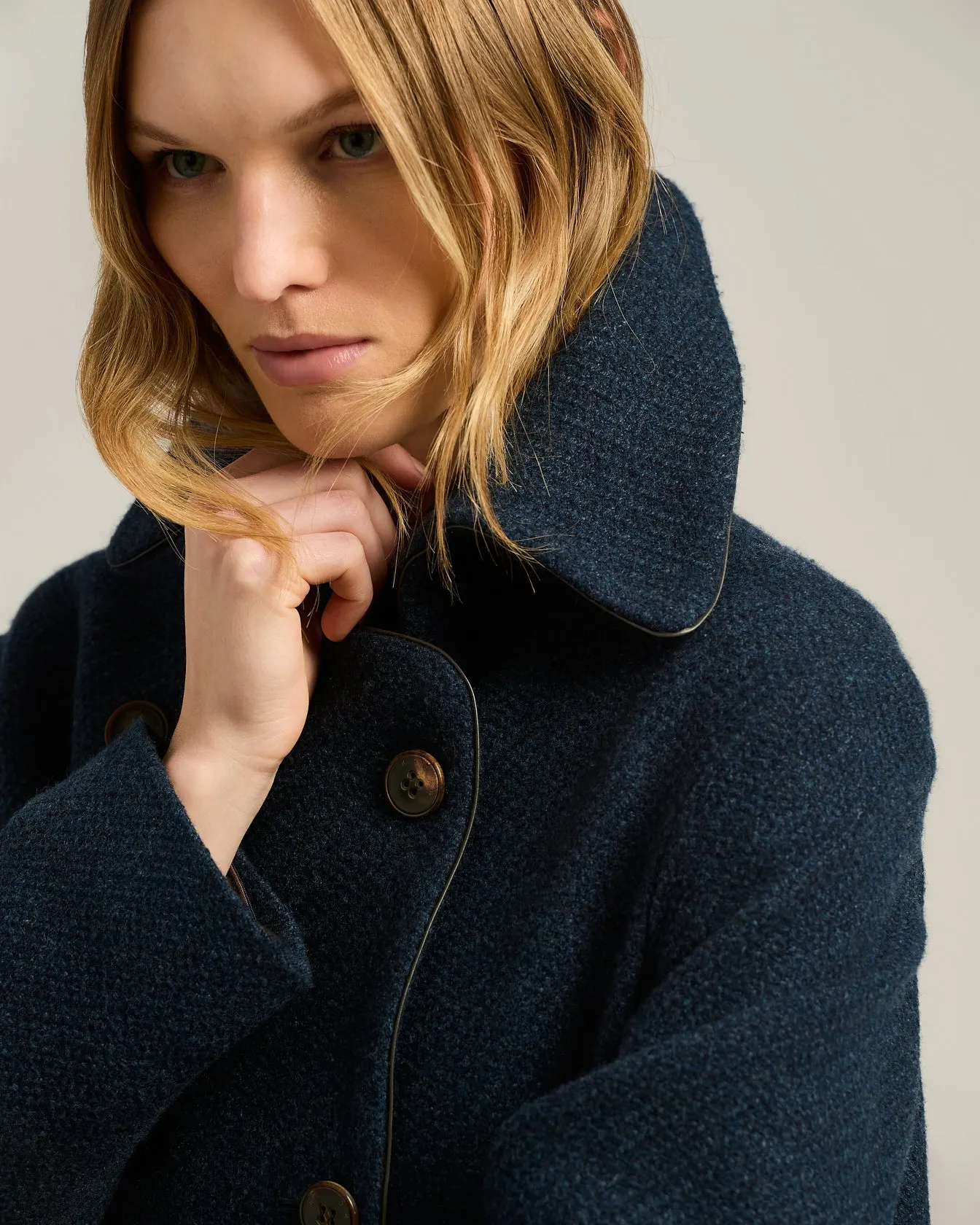 BLUE PURE CASHMERE DOUBLE-BREASTED PEACOAT sold by Kiton product image thumbnail 4