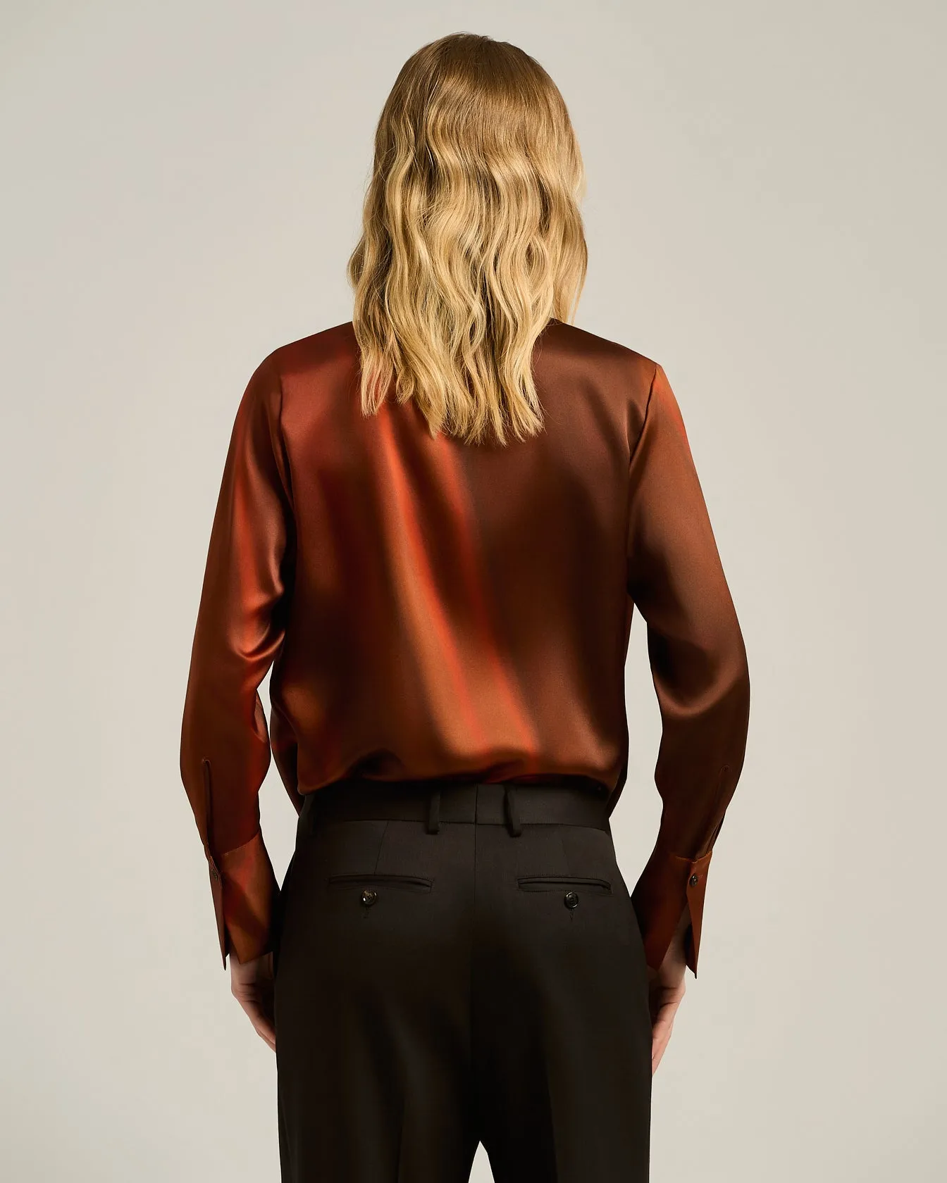 SHIRT IN PURE PRINTED SILK BROWN WITH SOFT COLLAR sold by Kiton product image thumbnail 3