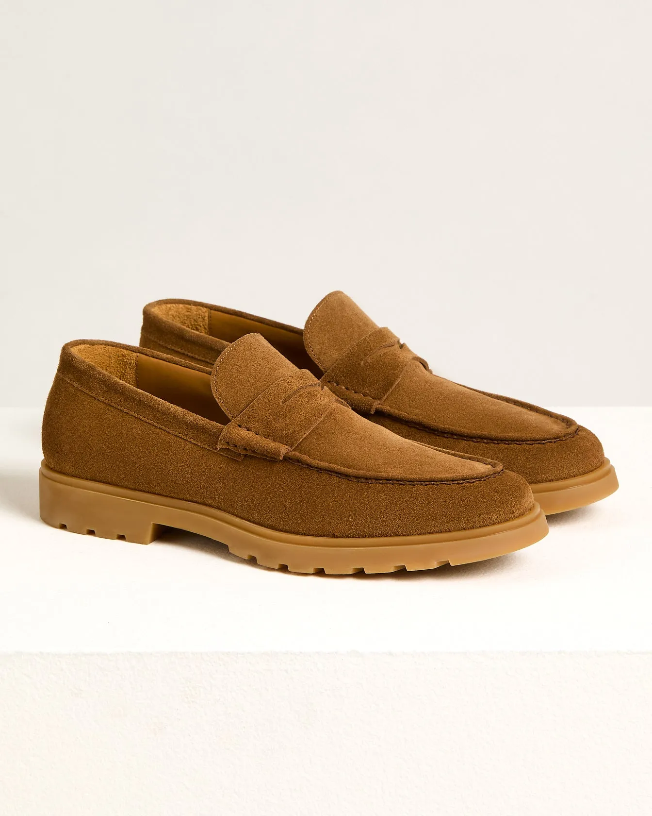 CAMEL CALFSKIN SUEDE LOAFER HIGH-DENSITY TECHNICAL SOLE sold by Kiton product image thumbnail 2