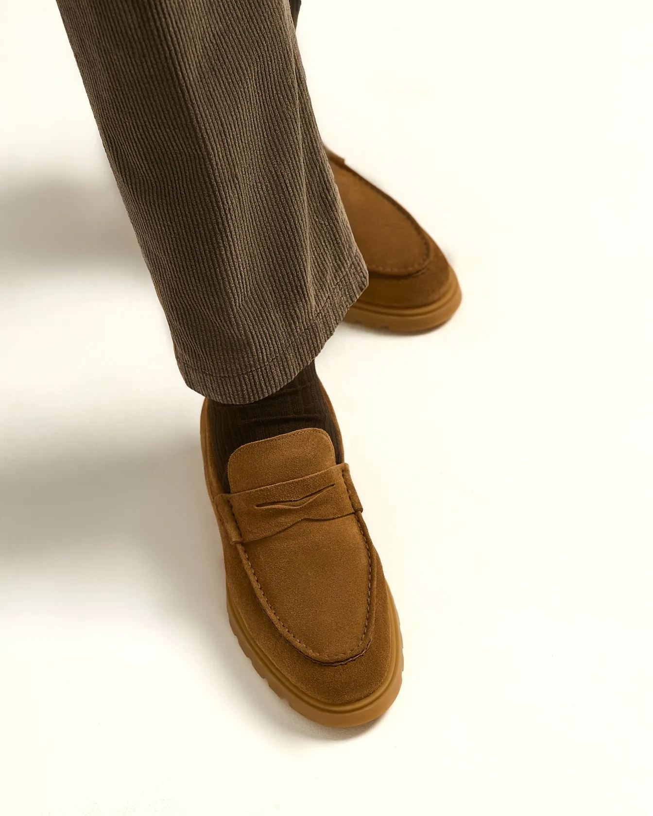 CAMEL CALFSKIN SUEDE LOAFER HIGH-DENSITY TECHNICAL SOLE sold by Kiton product image thumbnail 3