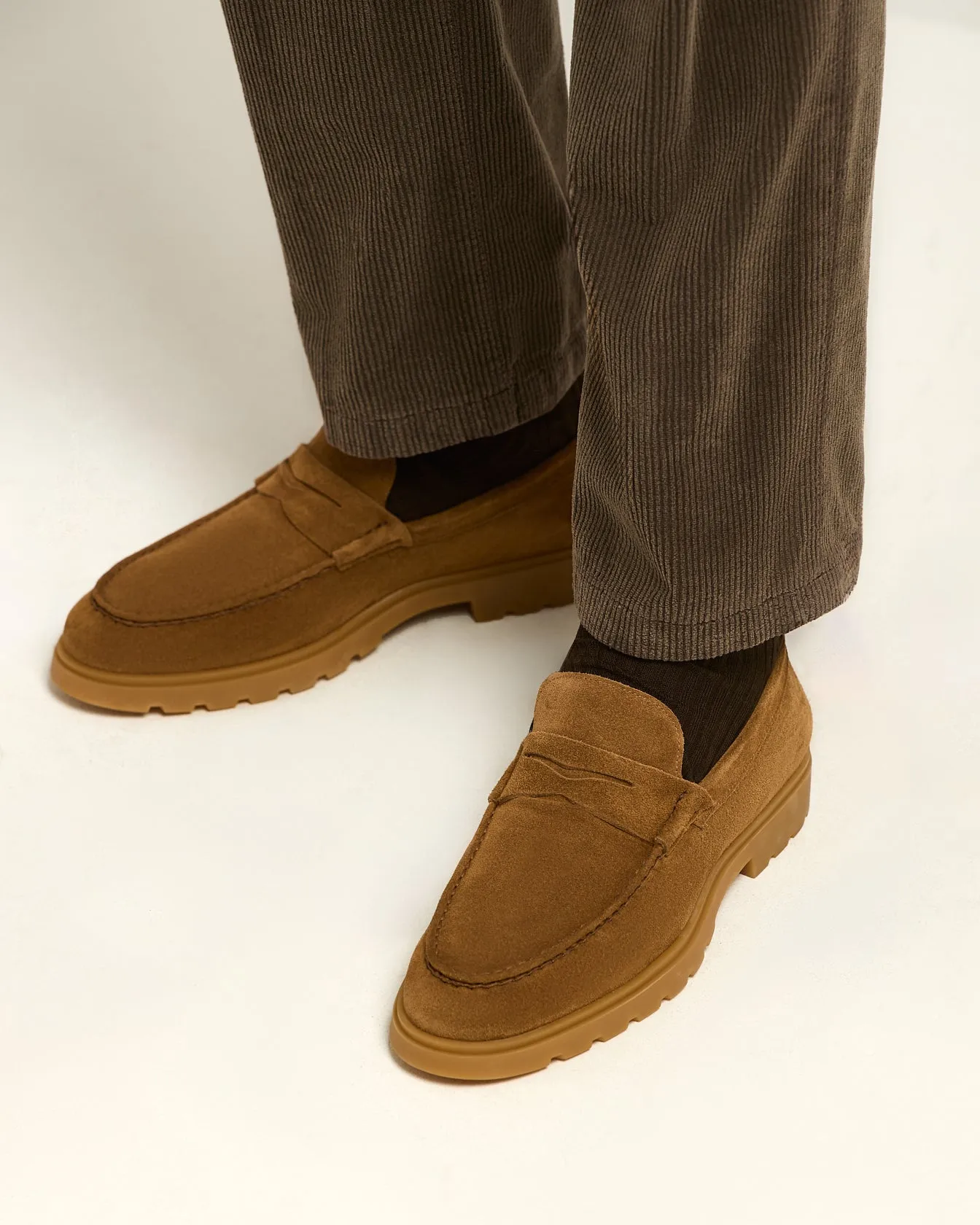CAMEL CALFSKIN SUEDE LOAFER HIGH-DENSITY TECHNICAL SOLE sold by Kiton product image thumbnail 4