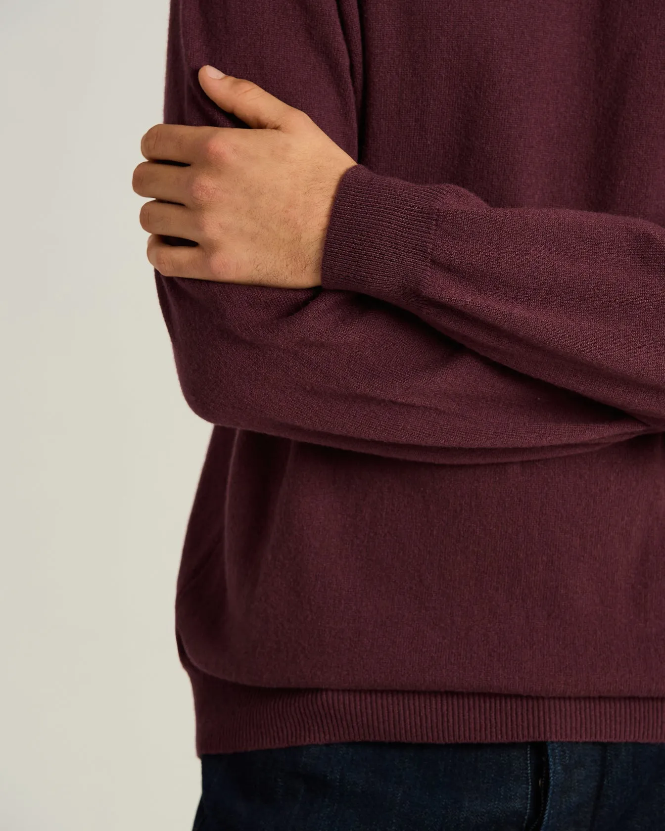 CREW NECK SWEATER IN PURE CASHMERE BURGUNDY sold by Kiton product image thumbnail 4