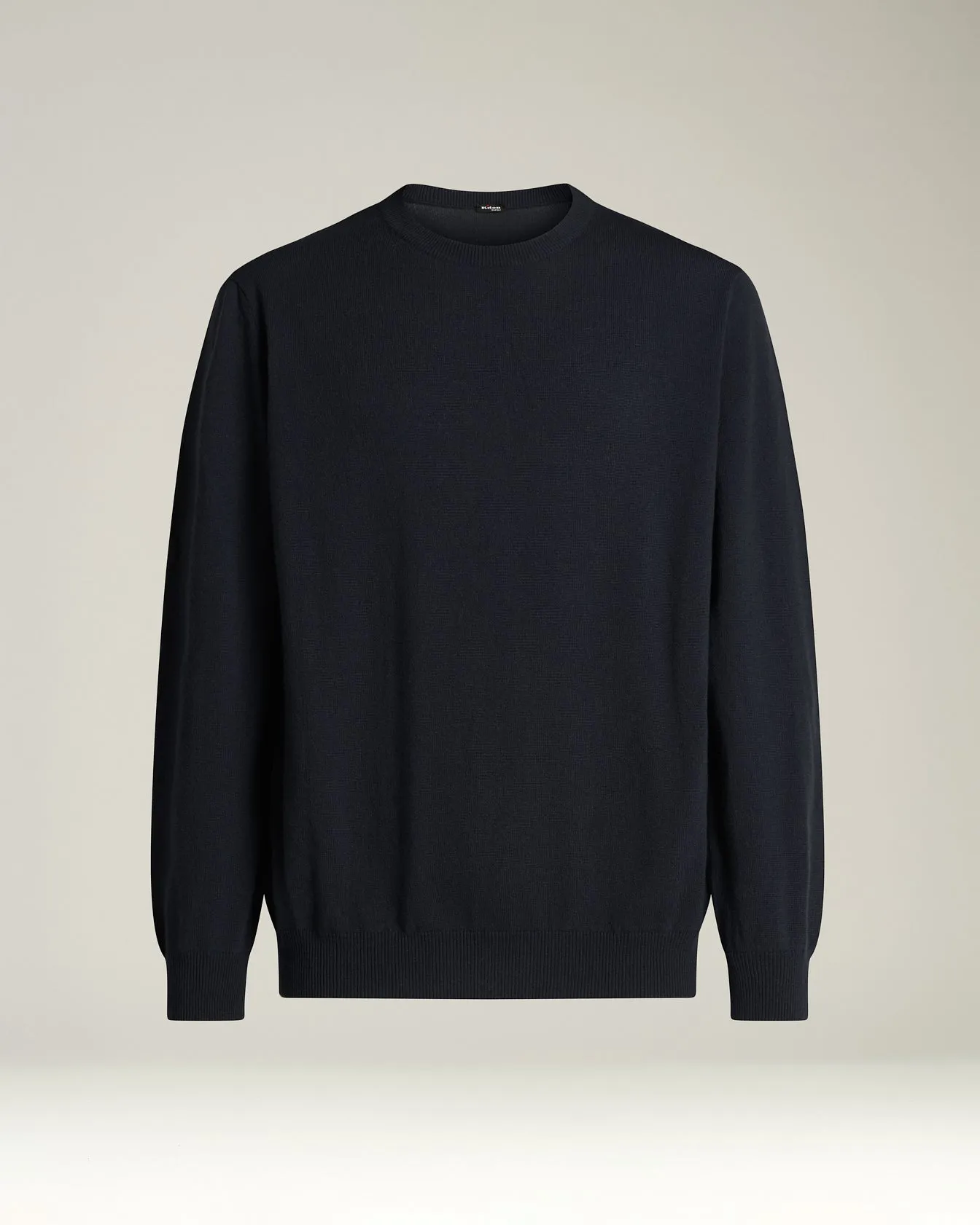 CREW NECK SWEATER IN PURE CASHMERE MIDNIGHT BLUE sold by Kiton