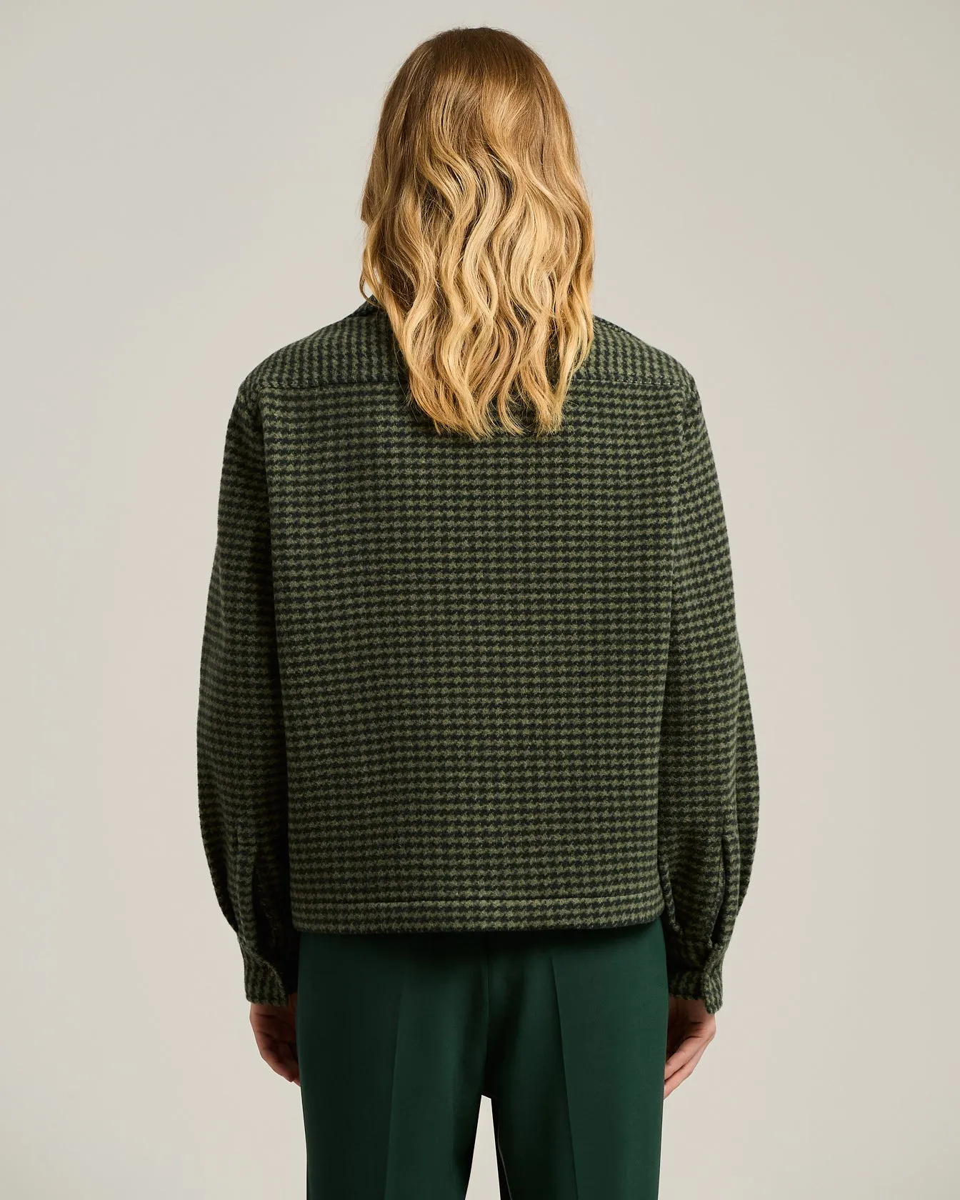 GREEN HOUNDSTOOTH PURE CASHMERE OVERSHIRT sold by Kiton product image thumbnail 3