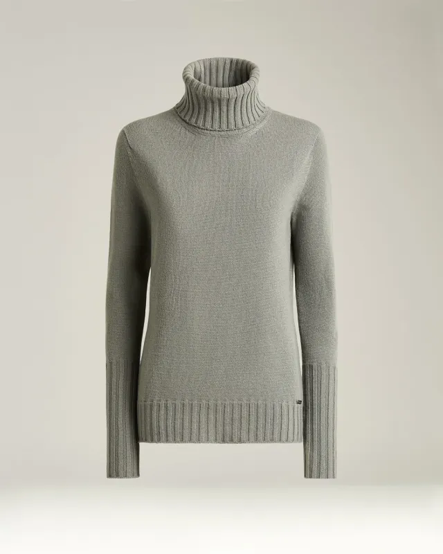 LIGHT GRAY CASHMERE TURTLENECK SWEATER sold by Kiton