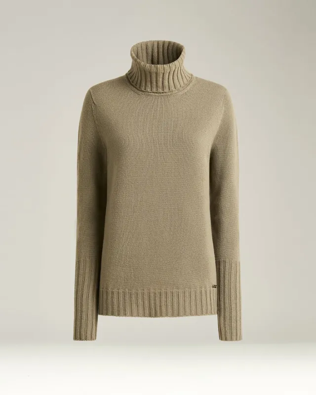 BEIGE CASHMERE TURTLENECK SWEATER sold by Kiton