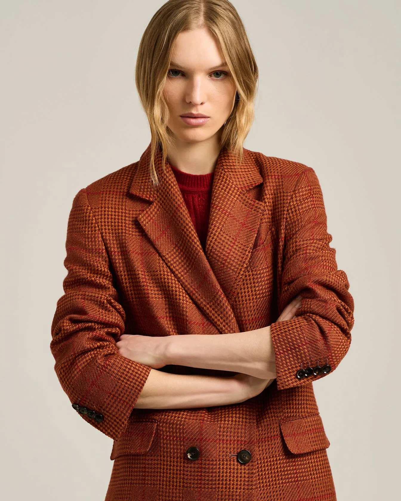 TERRACOTTA DOUBLE-BREASTED SILK AND CASHMERE JACKET sold by Kiton product image thumbnail 4