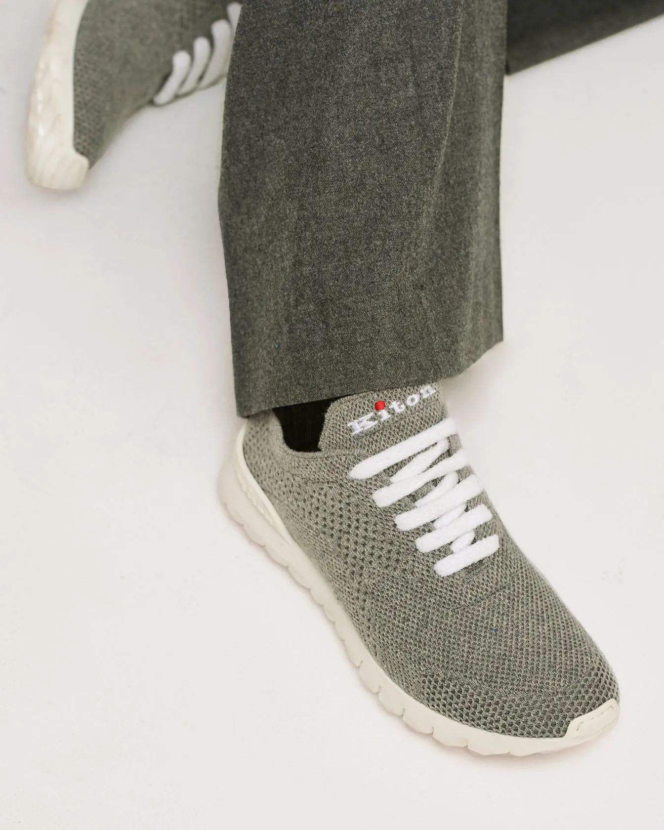 FIT GRAY CASHMERE SNEAKERS sold by Kiton product image thumbnail 3