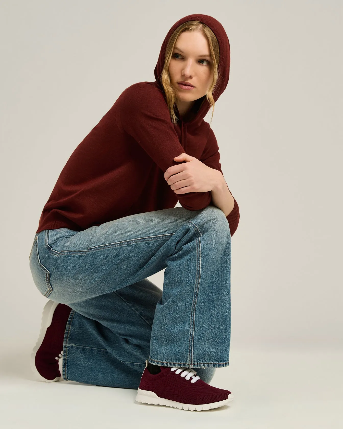 FIT BURGUNDY CASHMERE SNEAKERS sold by Kiton product image thumbnail 5