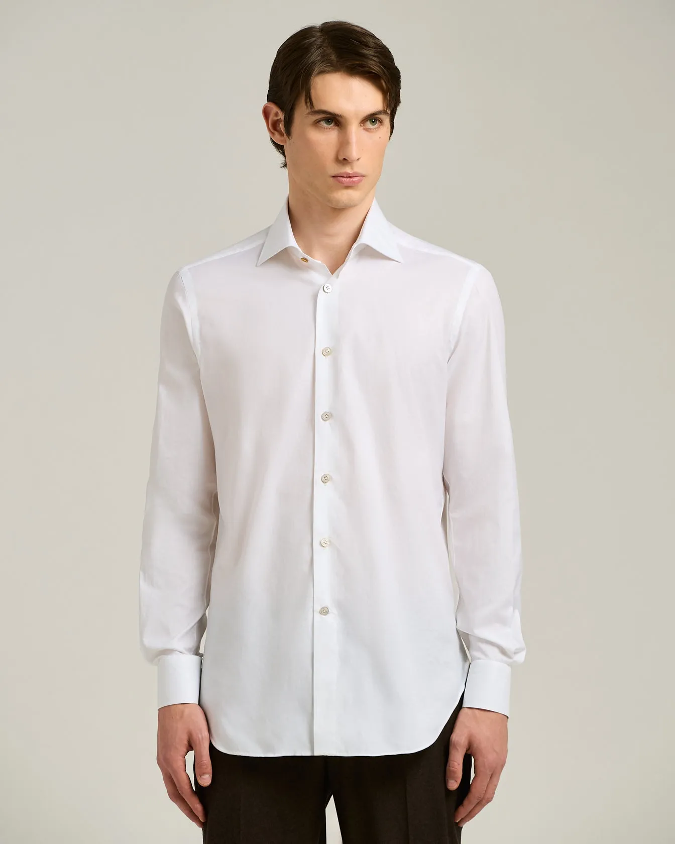 FORMAL' REGULAR FIT SHIRT IN WHITE COTTON sold by Kiton product image thumbnail 2