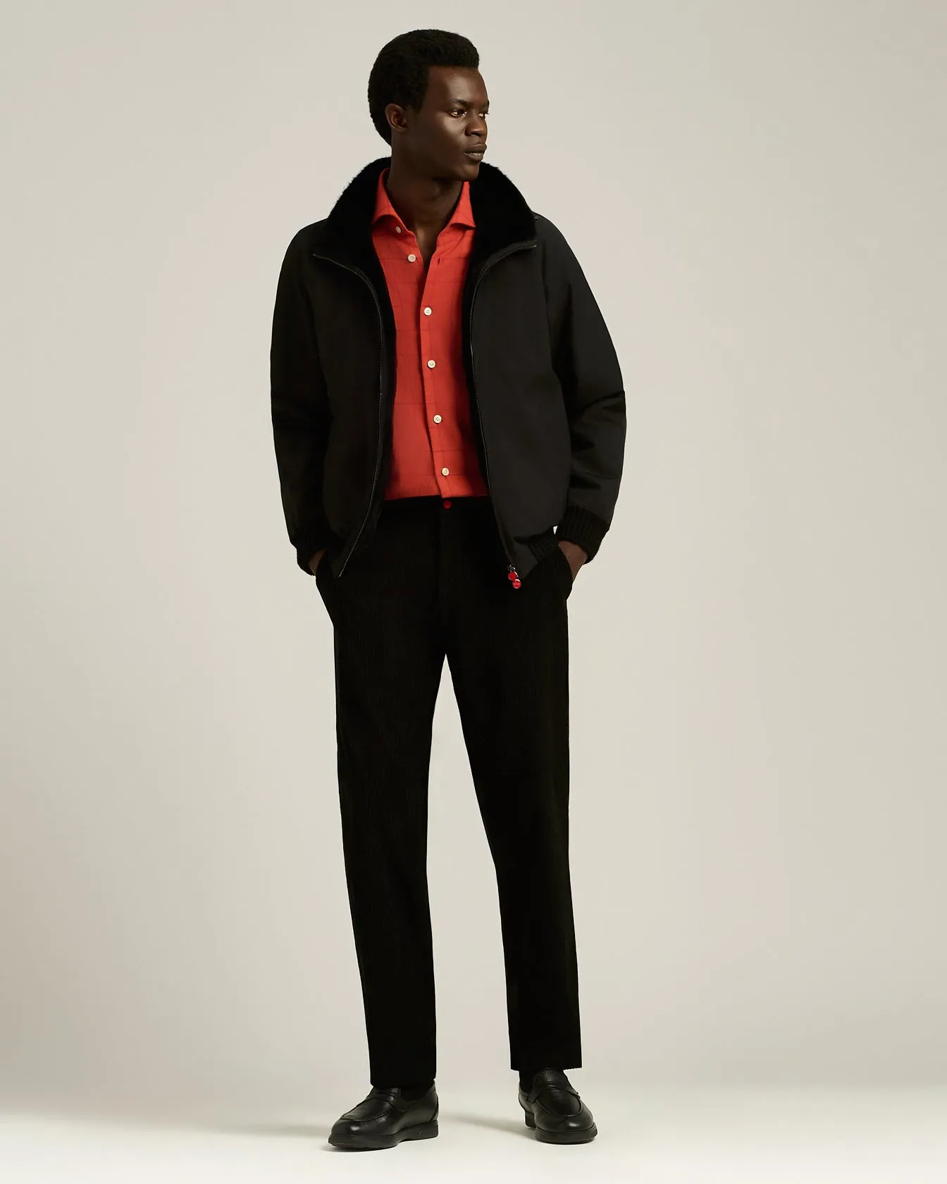 RED PLAID SHIRT IN COTTON FLANNEL sold by Kiton product image thumbnail 5