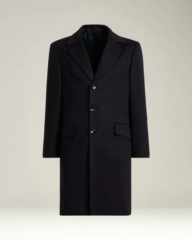 UNLINED OVERCOAT IN PURE BLUE CASHMERE made by Kiton