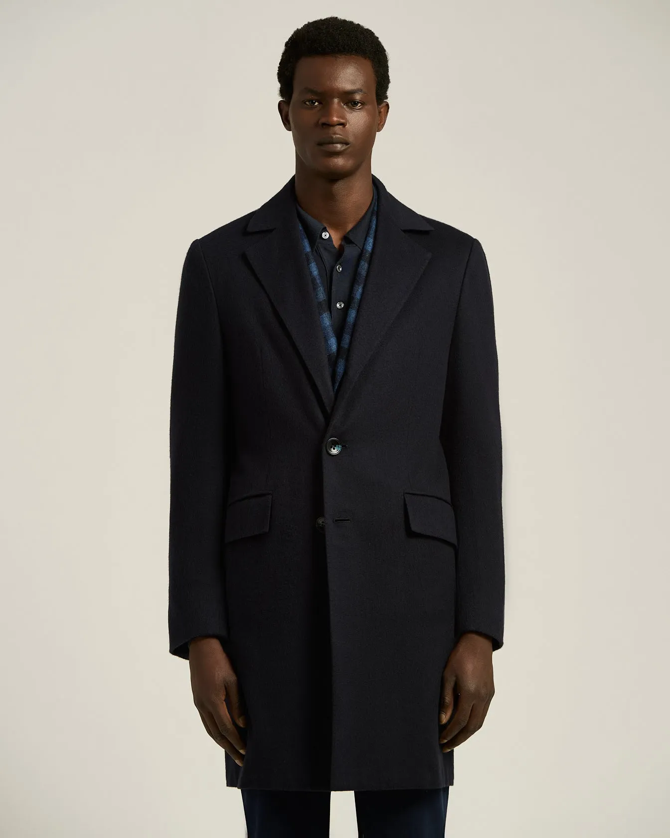 UNLINED OVERCOAT IN PURE BLUE CASHMERE sold by Kiton product image thumbnail 2