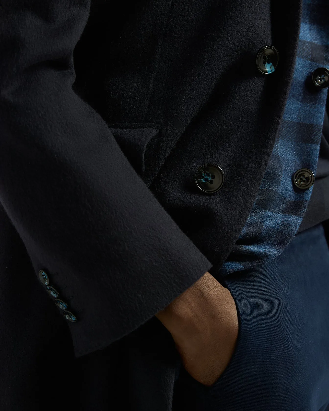 UNLINED OVERCOAT IN PURE BLUE CASHMERE sold by Kiton product image thumbnail 4