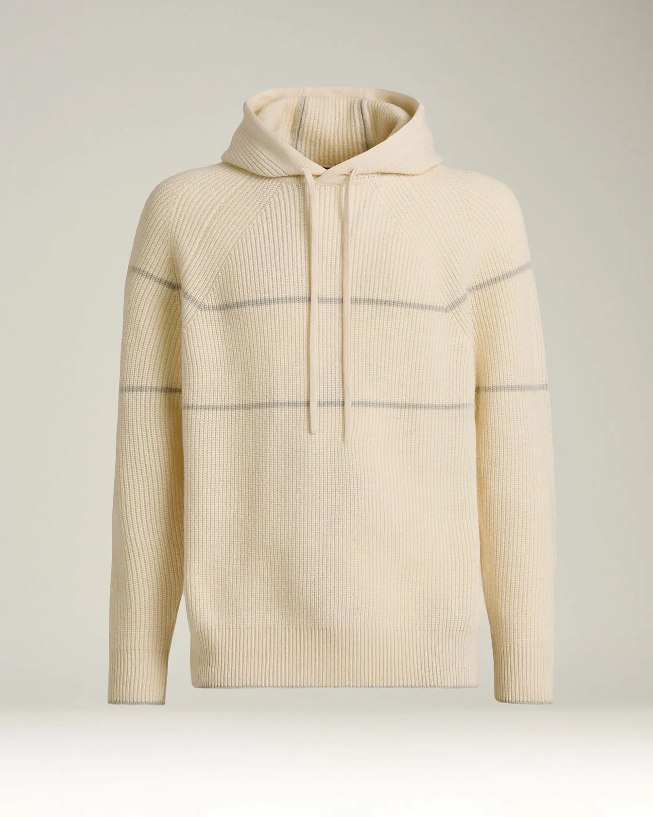WHITE RIBBED PURE CASHMERE HOODIE sold by Kiton