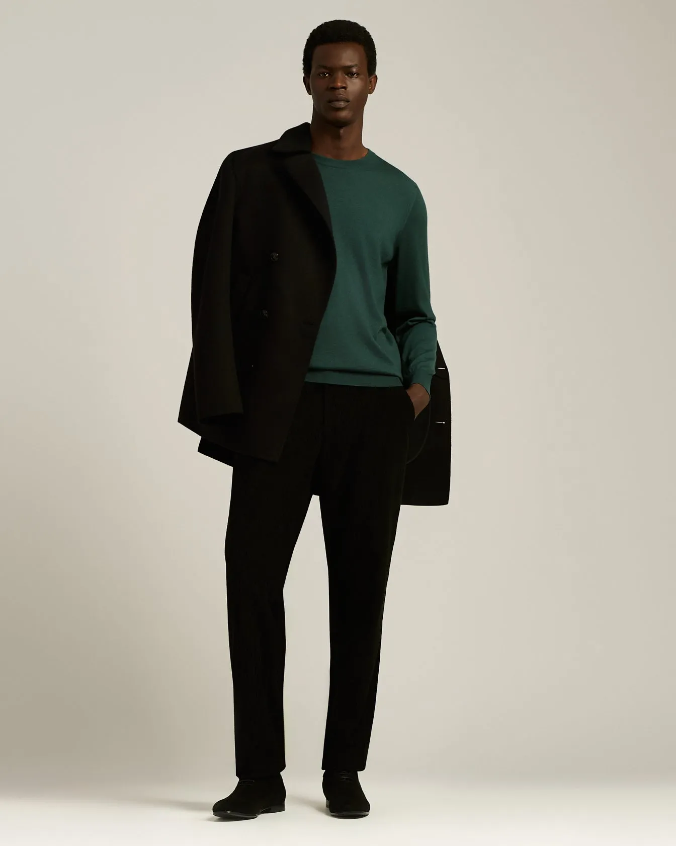GREEN PINE CREWNECK SWEATER IN CASHMERE AND SILK sold by Kiton product image thumbnail 5