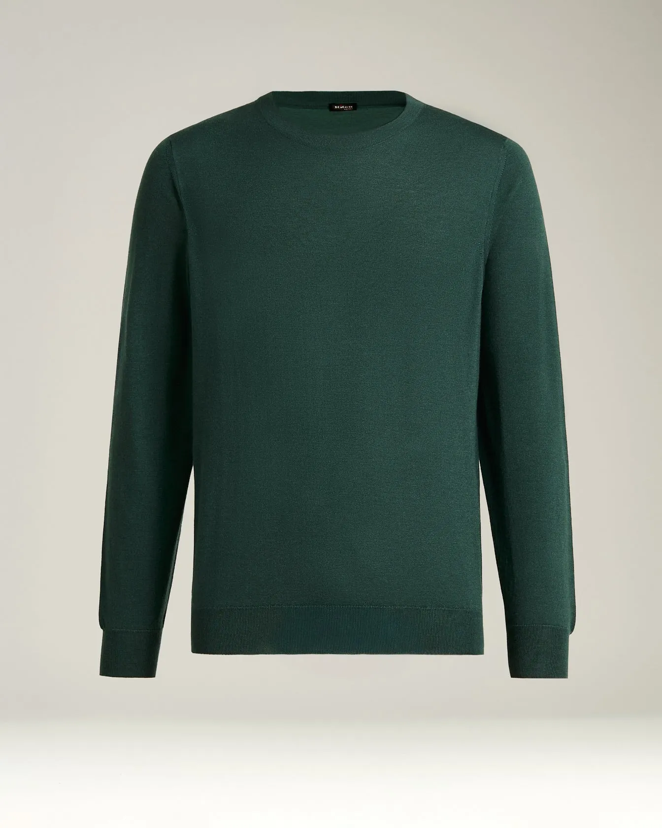 GREEN PINE CREWNECK SWEATER IN CASHMERE AND SILK sold by Kiton