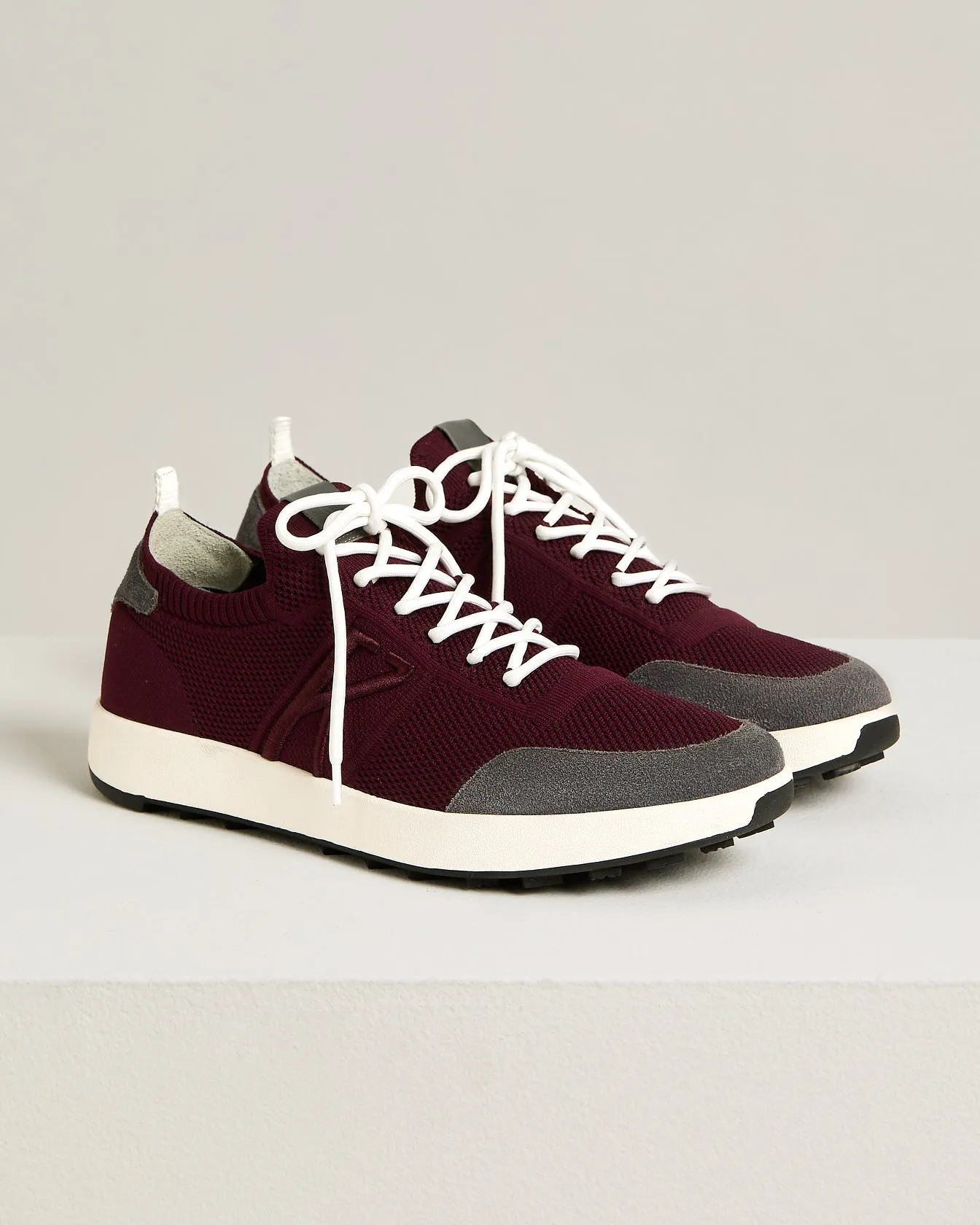 BORDEAUX COTTON-KNIT SNEAKERS WITH CALFSKIN SUEDE sold by Kiton product image thumbnail 2