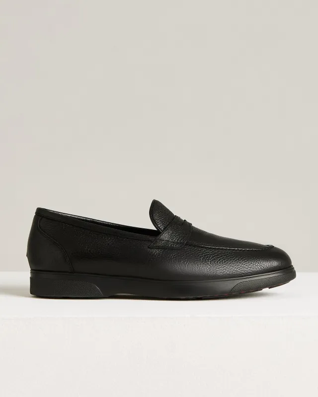 BLACK DEERSKIN LOAFERS WITH RUBBER SOLE sold by Kiton