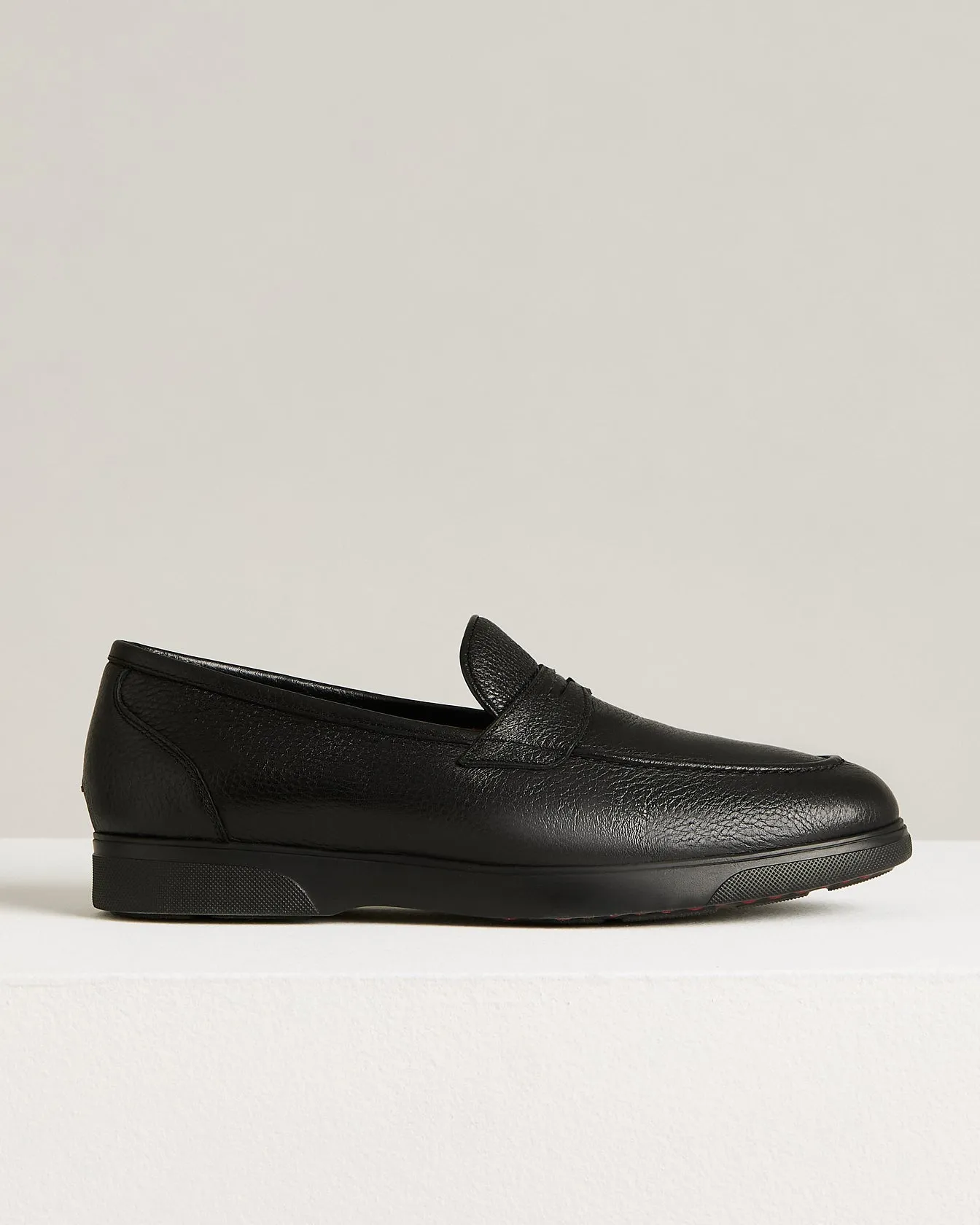 BLACK DEERSKIN LOAFERS WITH RUBBER SOLE sold by Kiton