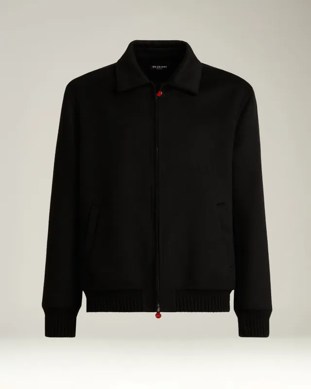 BOMBER IN PURE BLACK CASHMERE sold by Kiton