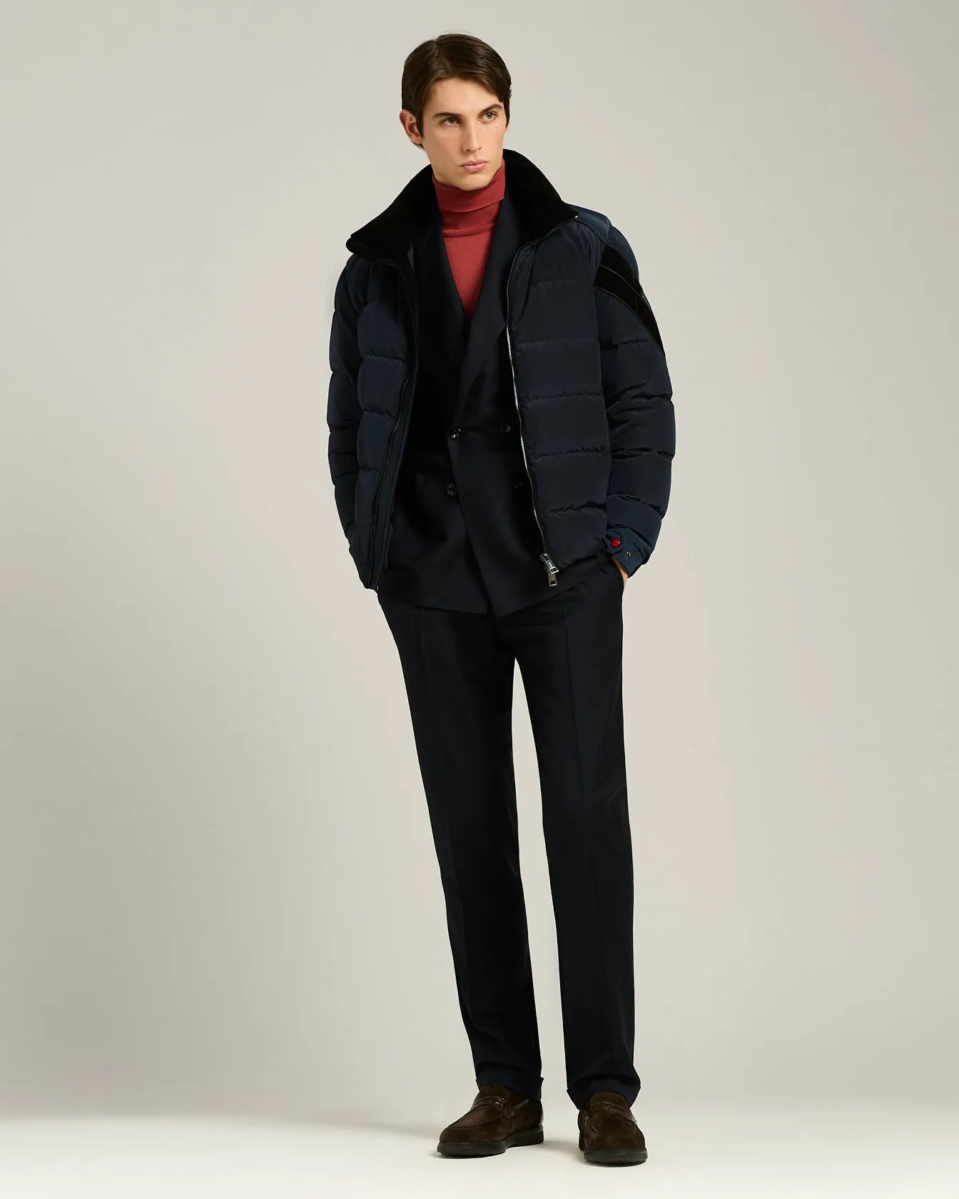 BROWN SUEDE CALFSKIN LOAFERS WITH CROCODILE INSERTS sold by Kiton product image thumbnail 5